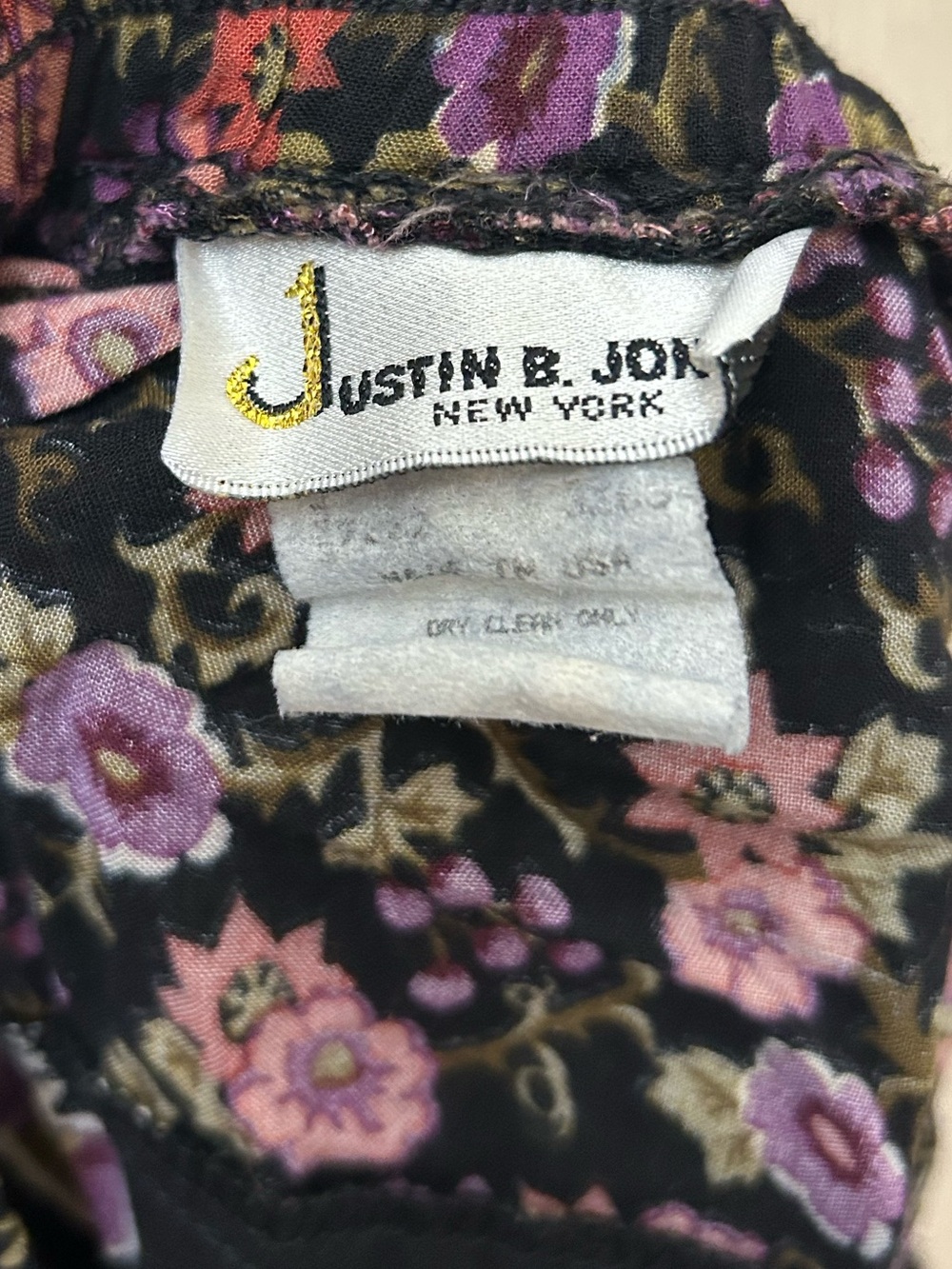 Justin B. Jones - Vintage Floral Skirt with Elastic Waist - Size 16 - Picture 3 of 4